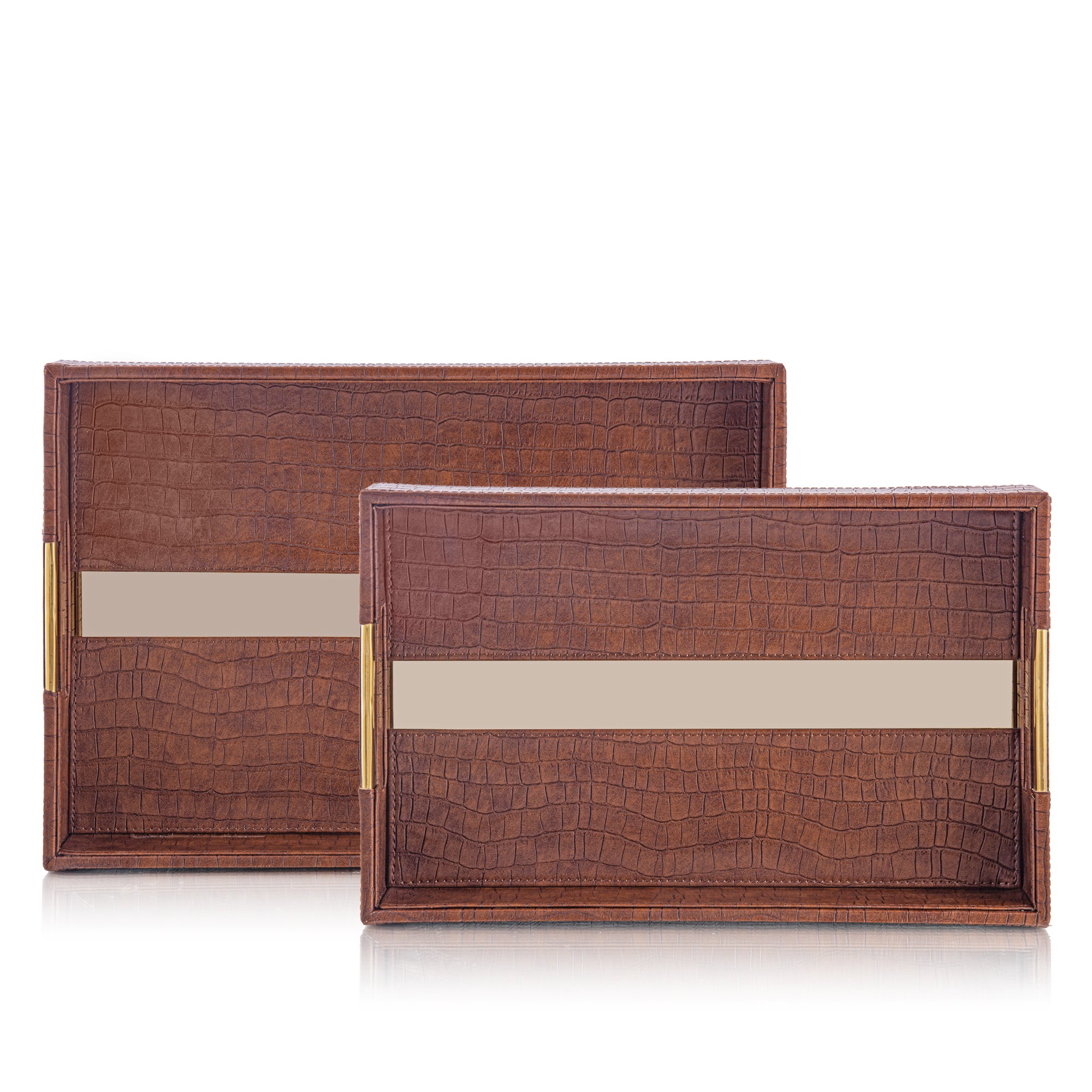 LEATHER TRAY & TISSUE HOLDER