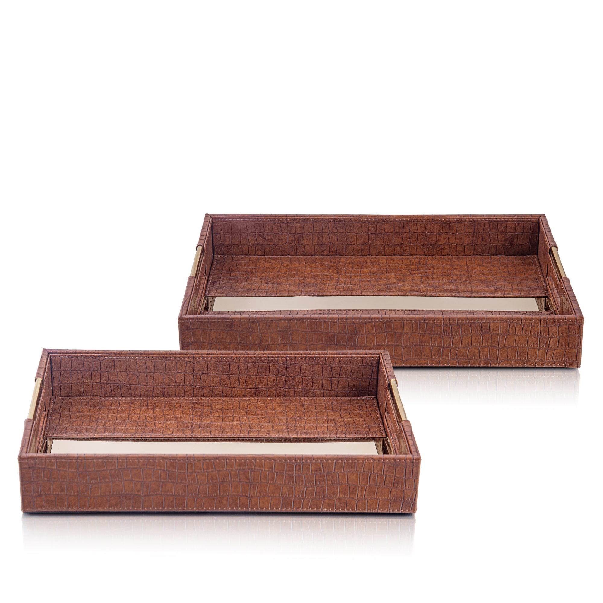 LEATHER TRAY & TISSUE HOLDER