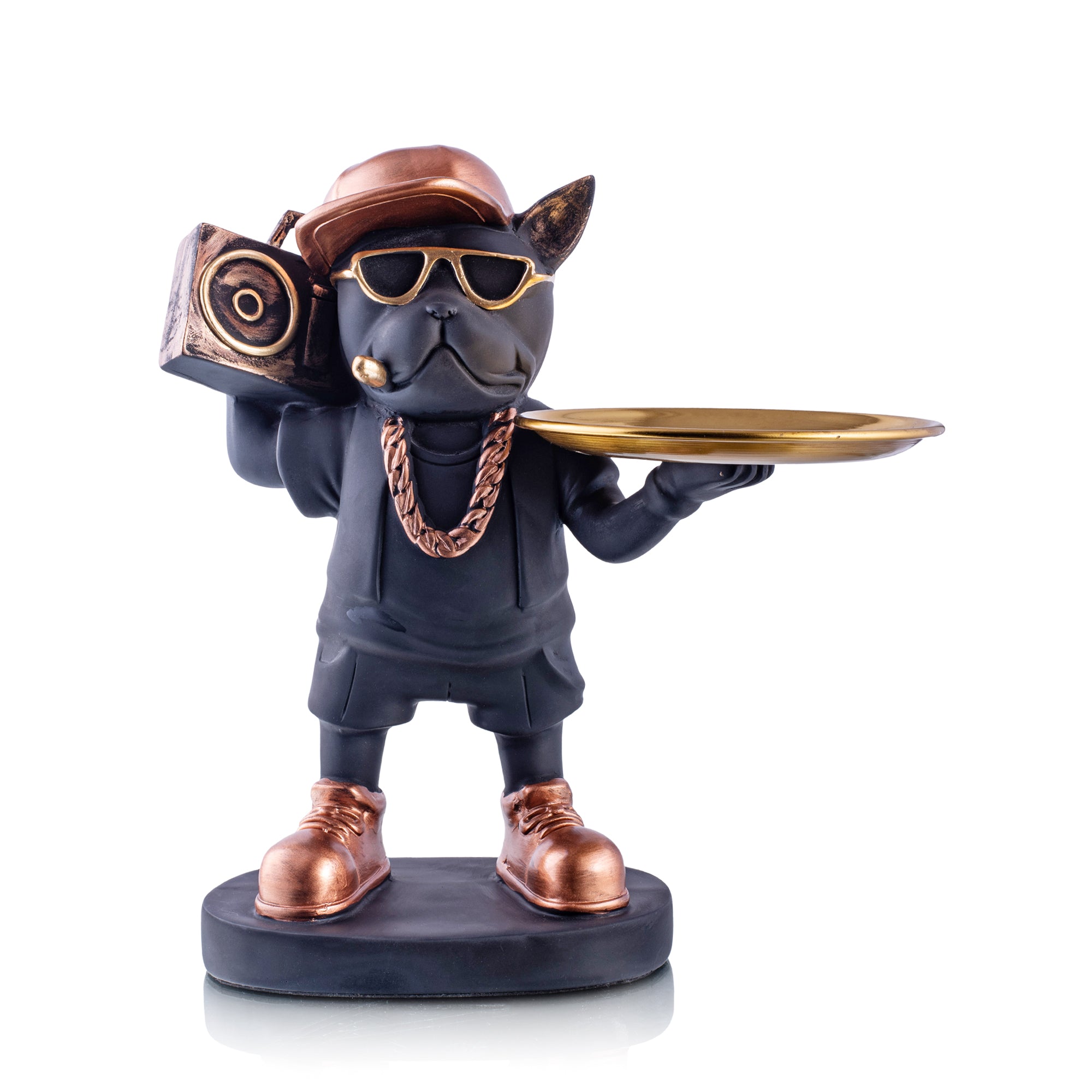 Hip-Hop Bulldog Decor with Tray