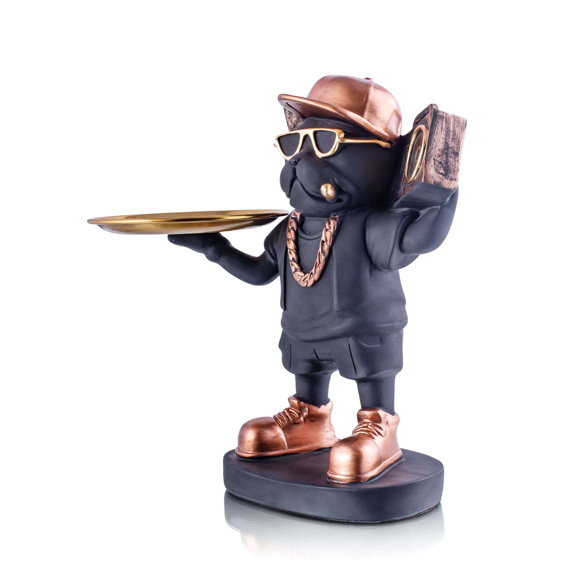 Hip-Hop Bulldog Decor with Tray