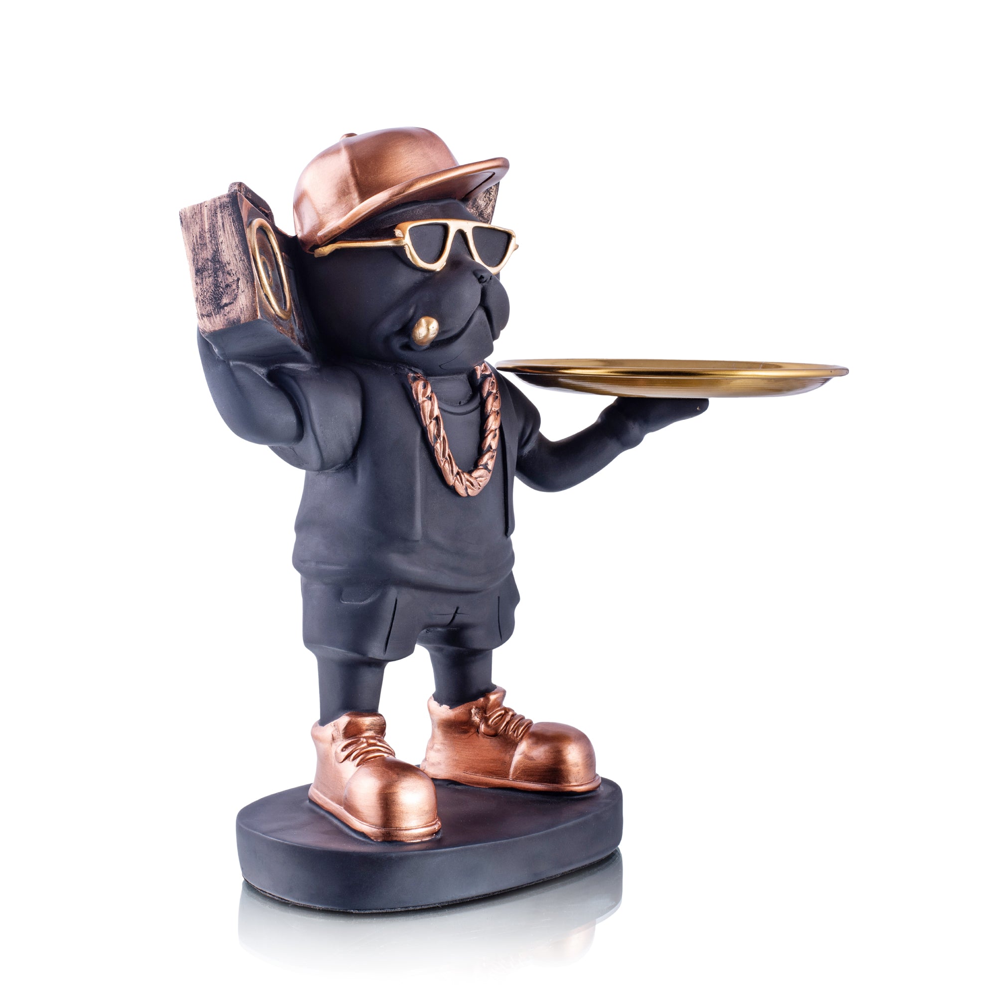 Hip-Hop Bulldog Decor with Tray