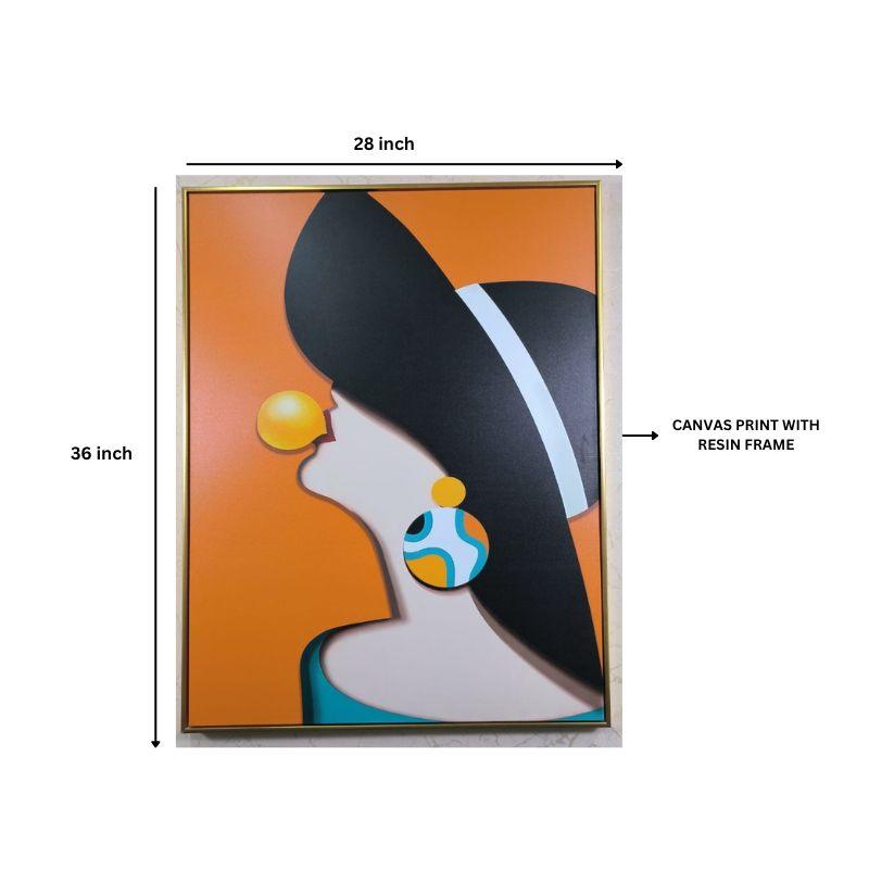 GIRL IN A HAT WALL PAINTING - Smokey Cocktail