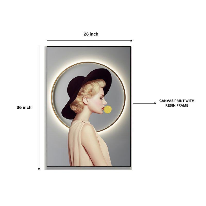 BLONDE BLOWING WALL PAINTING - Smokey Cocktail