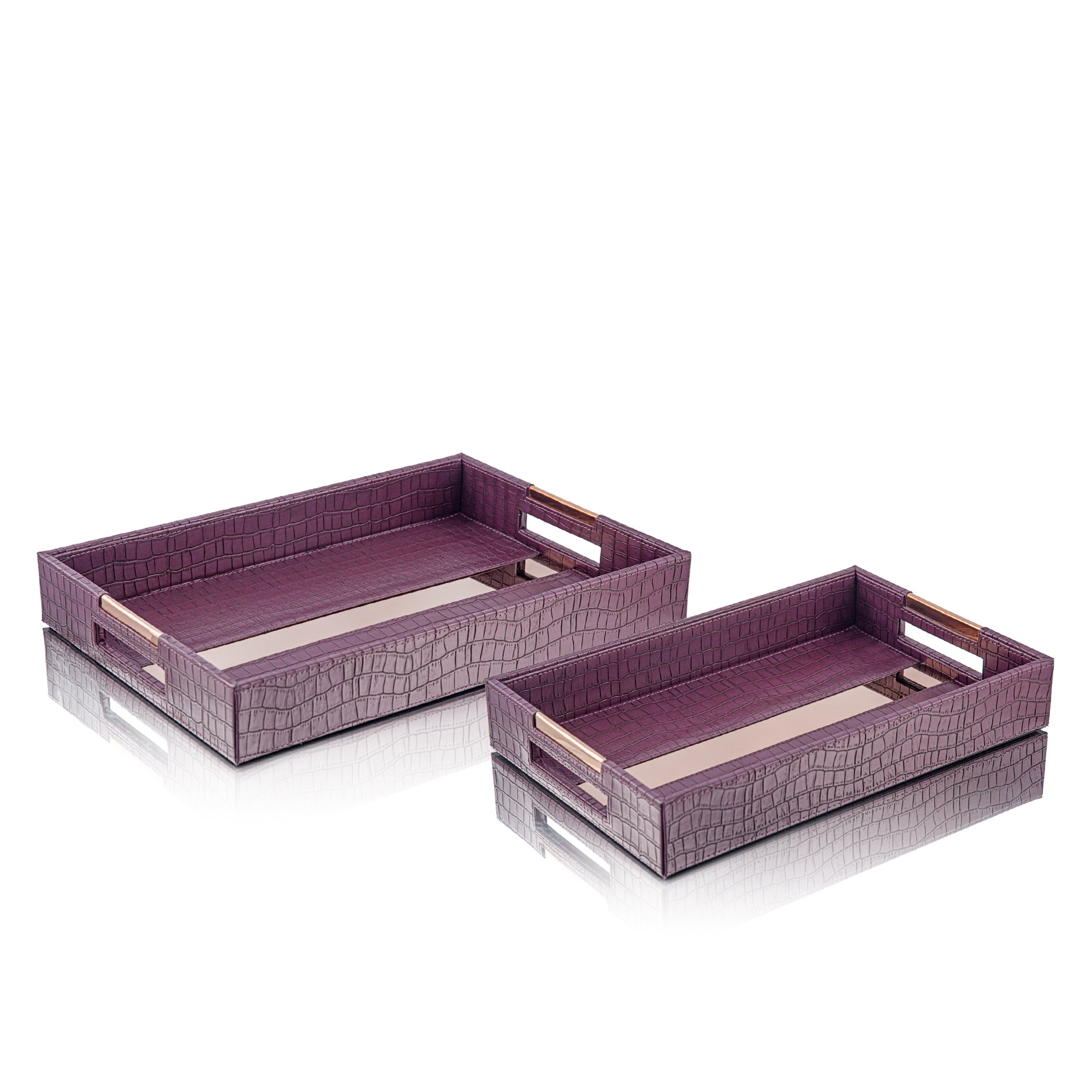 LEATHER TRAY & TISSUE HOLDER