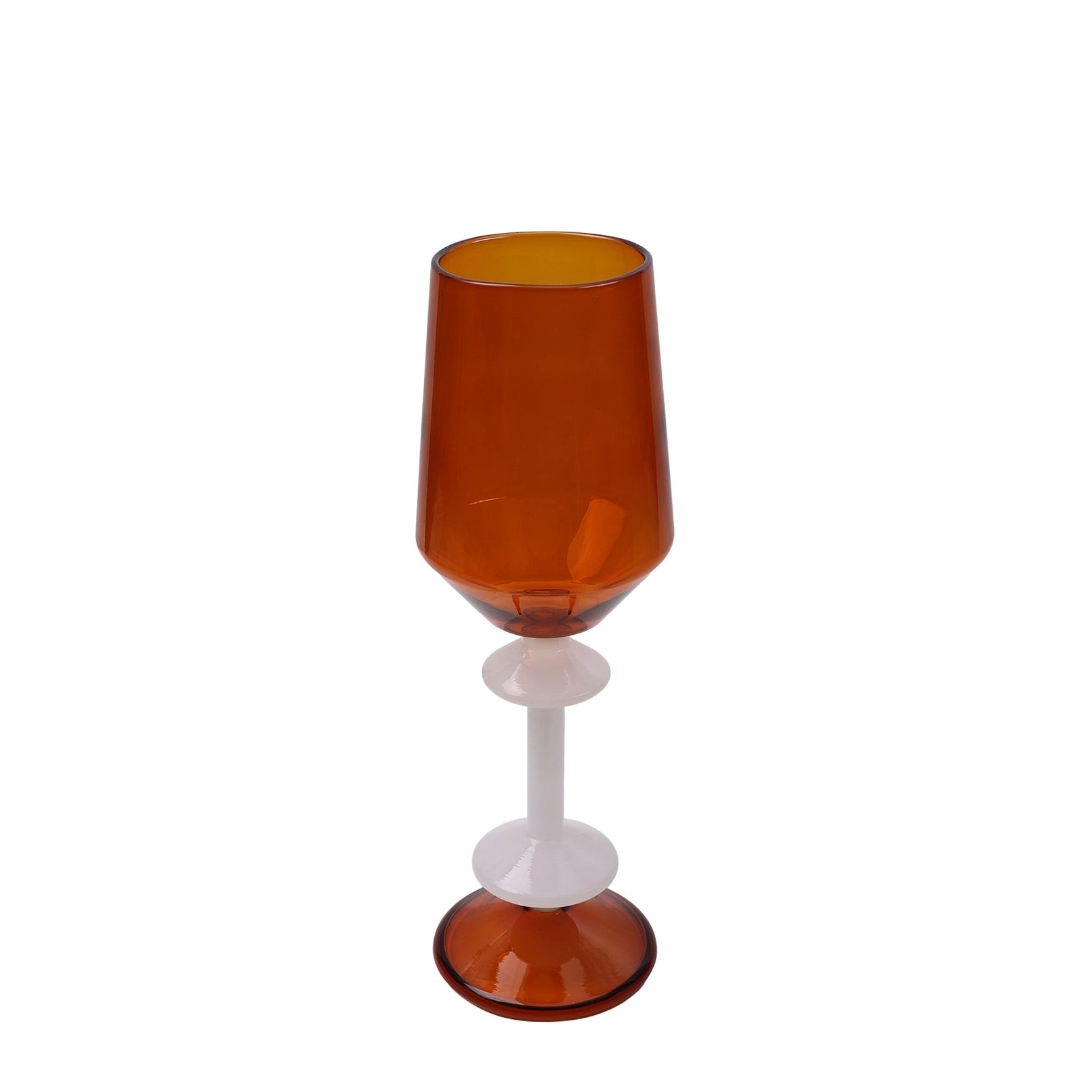 Handcrafted Amber white wine Glass - Set Of 2