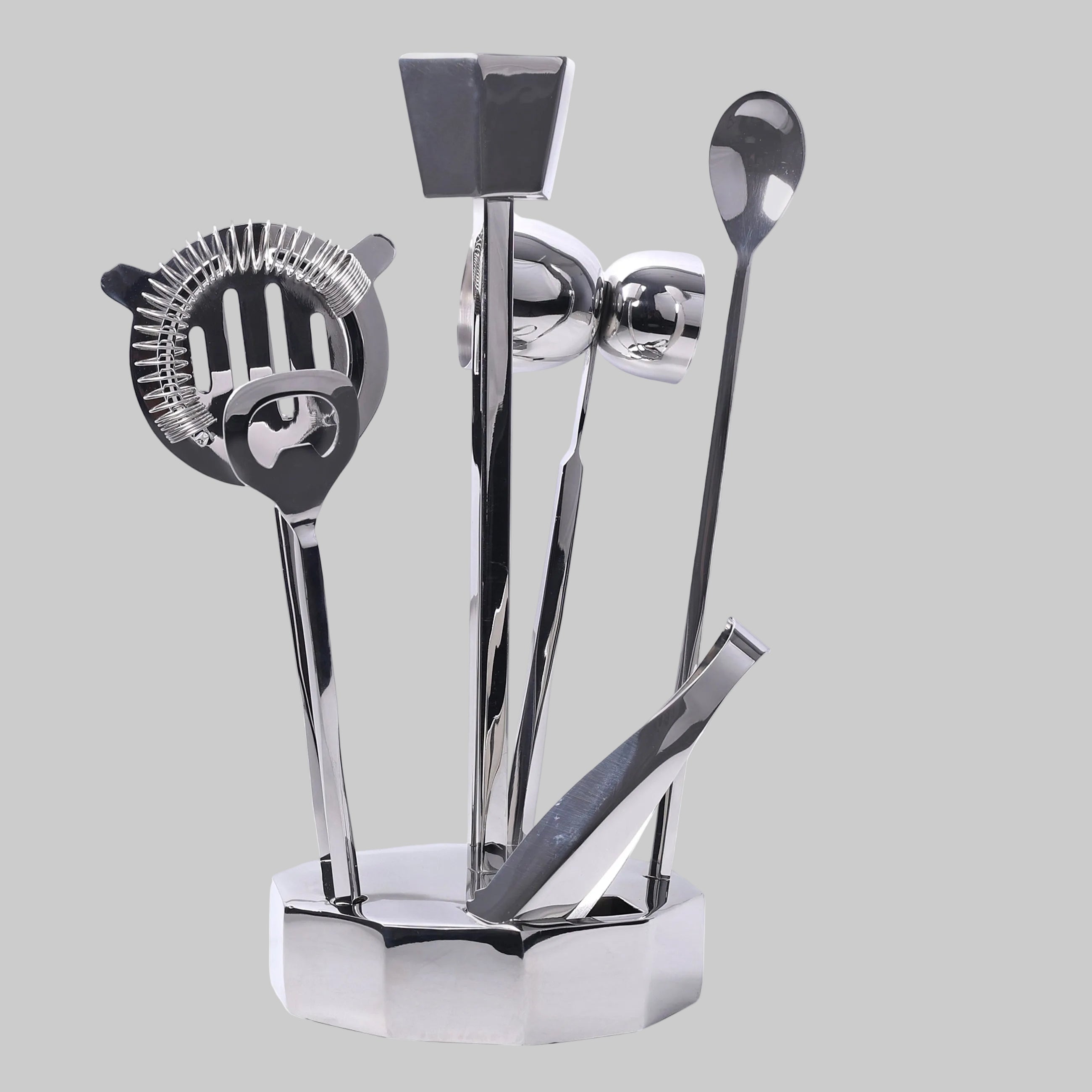 Premium 5-Piece Bar Set With Stand