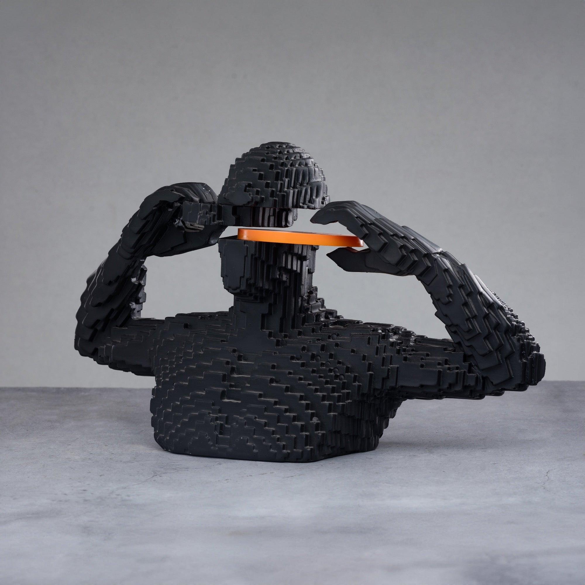 BUILDING BLOCK RESIN SCULPTURE - Smokey Cocktail