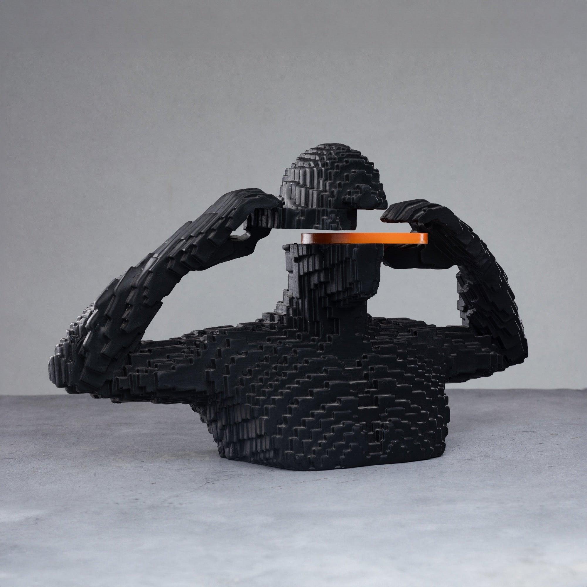 BUILDING BLOCK RESIN SCULPTURE - Smokey Cocktail