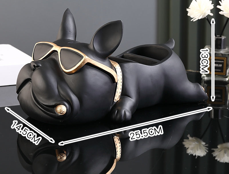 FRENCH BULL DOG STORAGE BOX AND TISSUE HOLDER - Smokey Cocktail