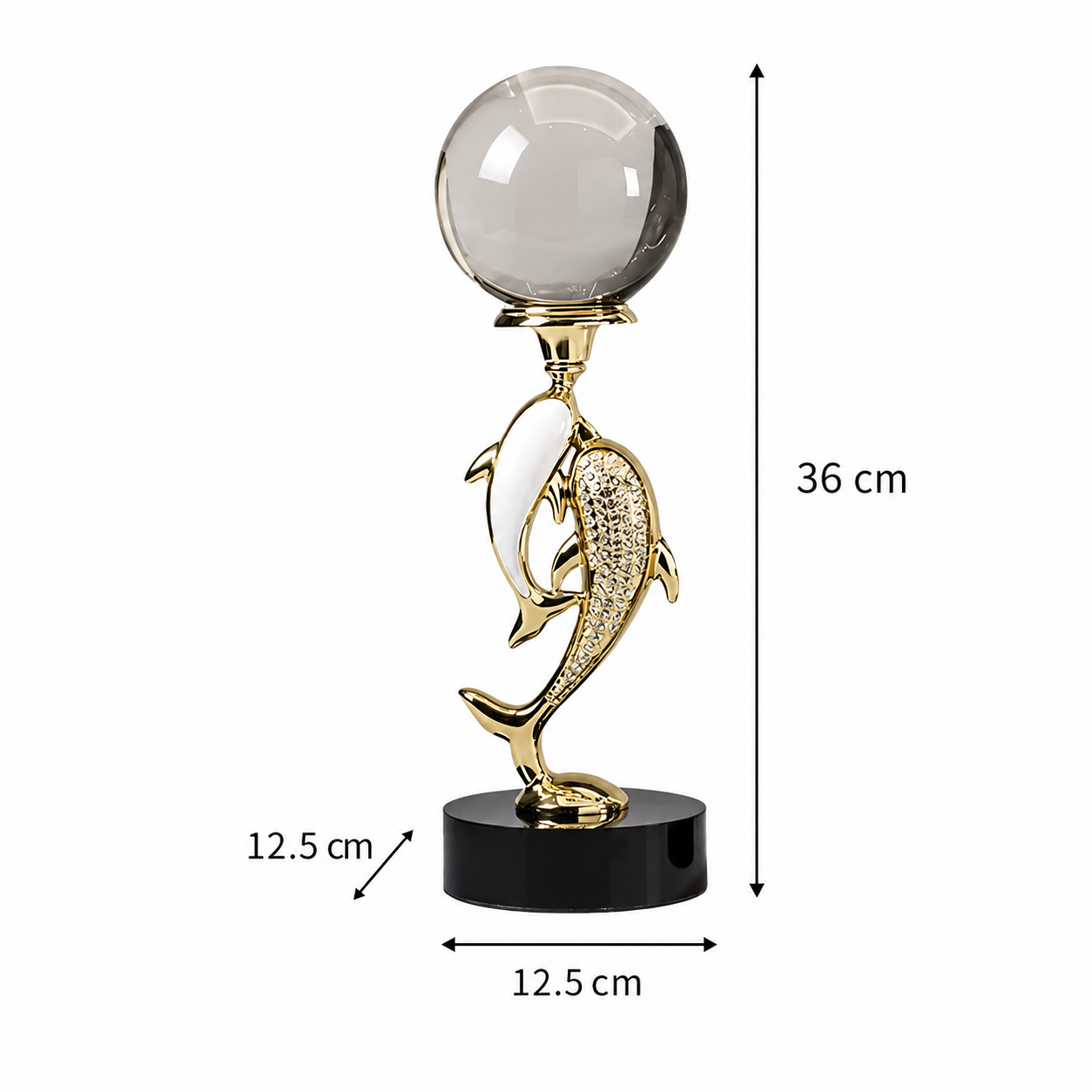 Artistic Dolphin Crystal Ball Sculpture
