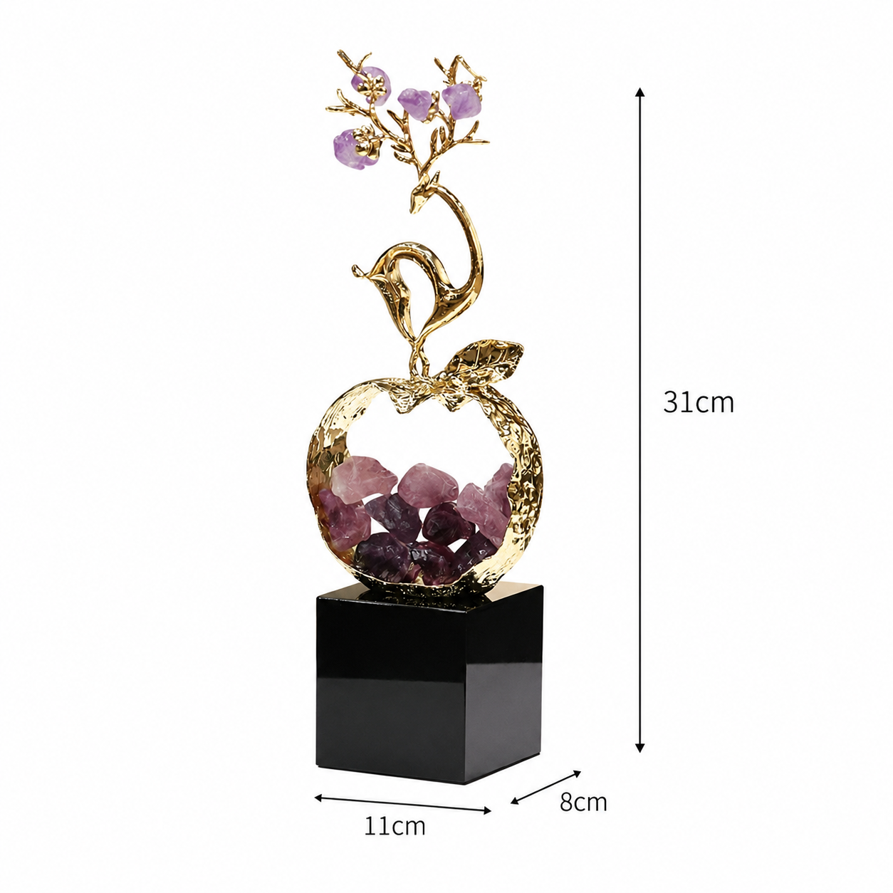 Amethyst Metal Frame Showpiece