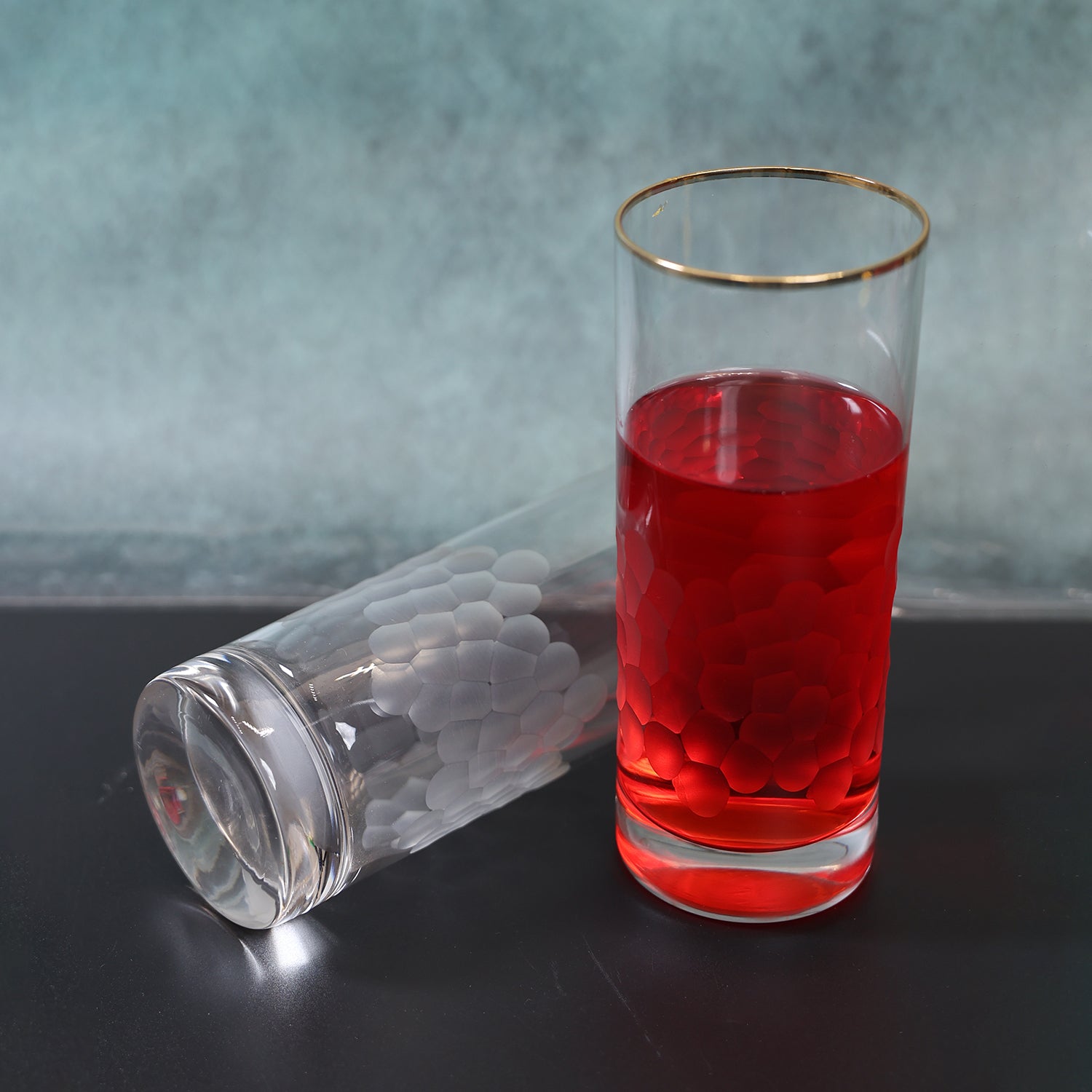 Handmade Tall Crystal Glass - Set of 2