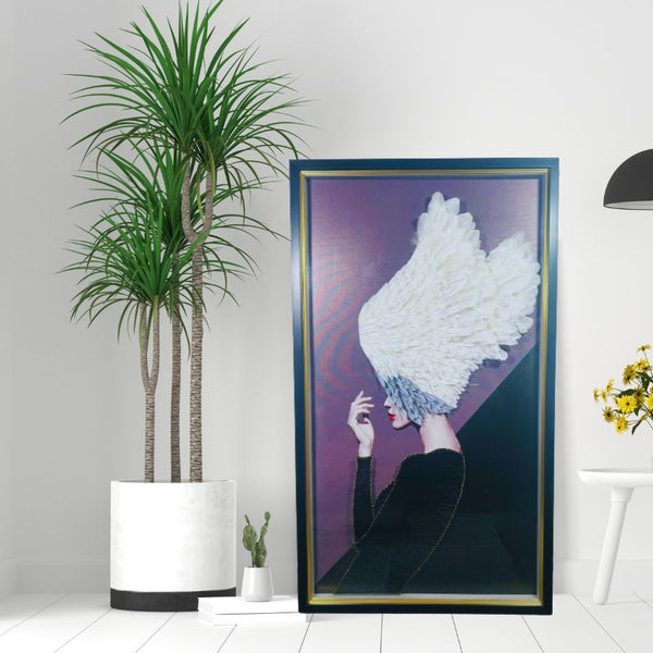 Luxury Wall Art: Lady with Feather