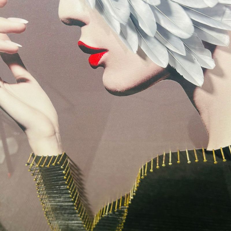 Luxury Wall Art: Lady with Feather