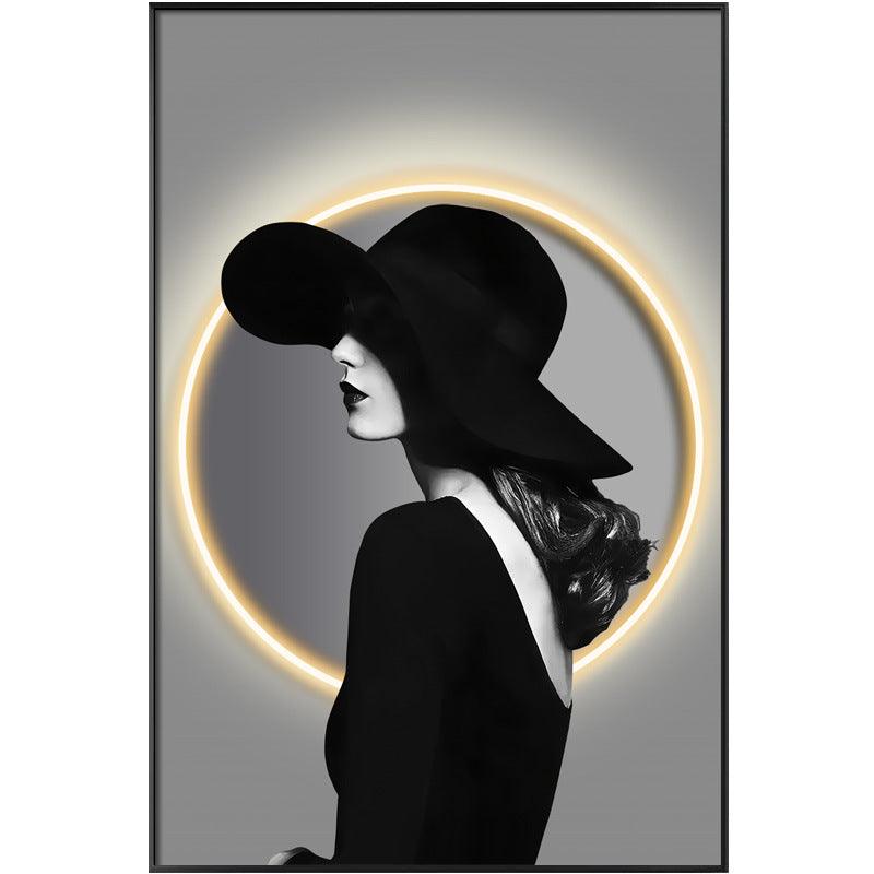 WOMEN IN HAT WALL PAINTING - Smokey Cocktail