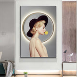BLONDE BLOWING WALL PAINTING