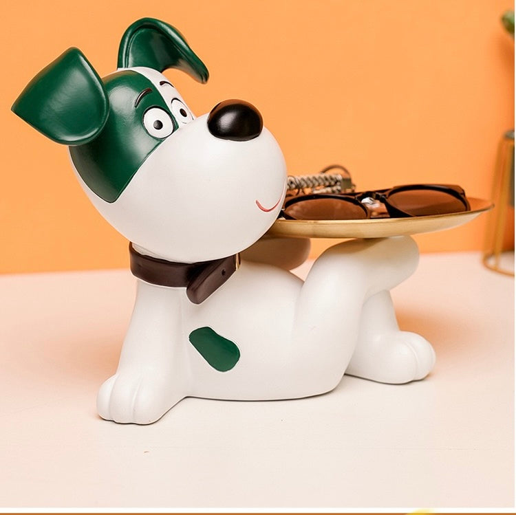 Funky Pet Dog With Tray Sculpture