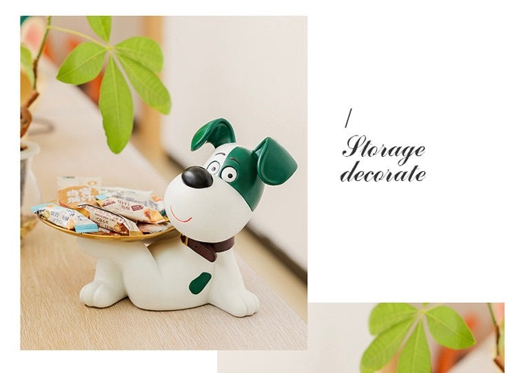 Funky Pet Dog With Tray Sculpture