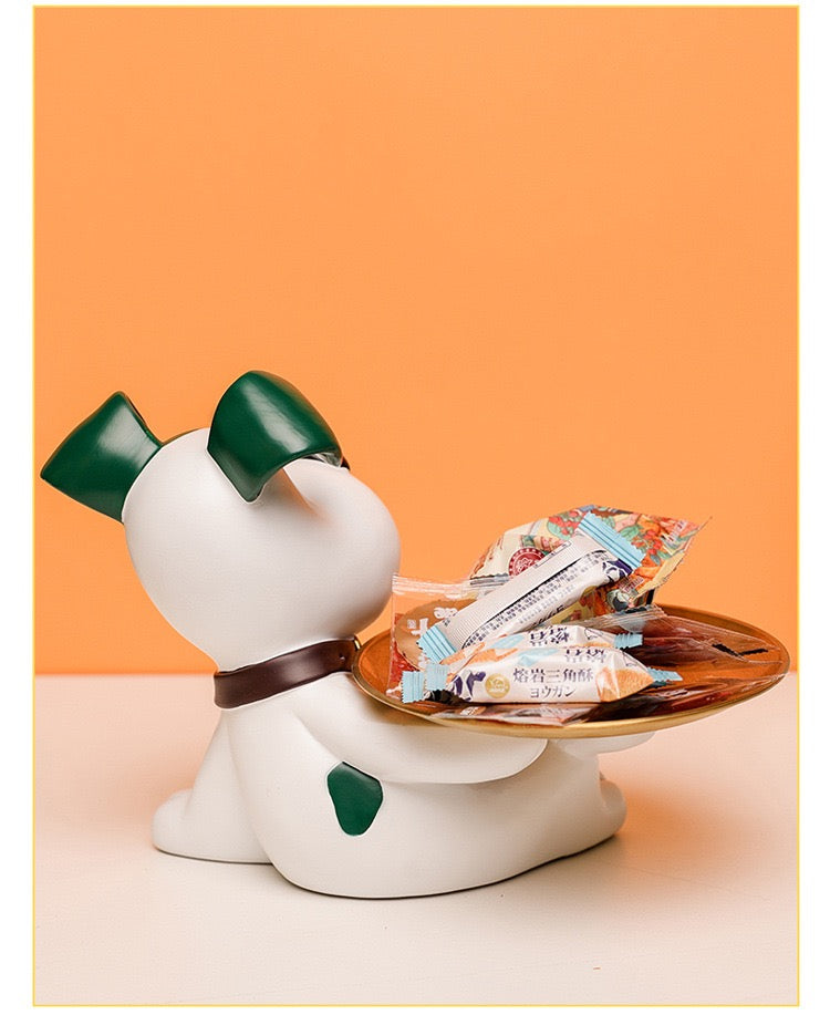 Funky Pet Dog With Tray Sculpture