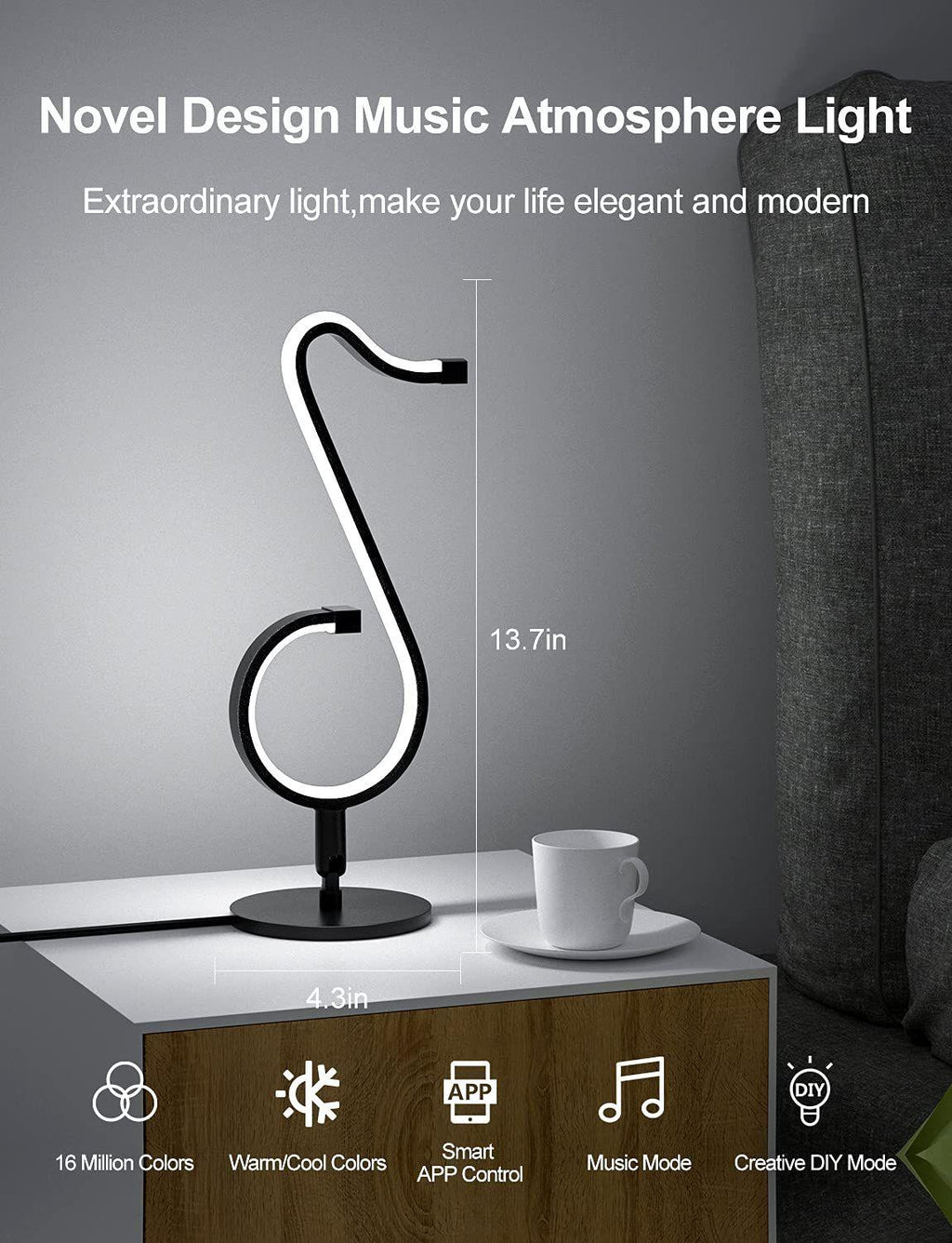 LED SMART MUSICAL NOTE LIGHT – Smokey Cocktail