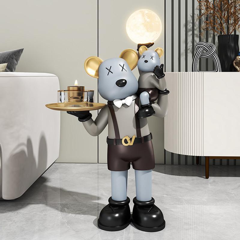 CUTE LED BEAR DECOR WITH TRAY - Smokey Cocktail