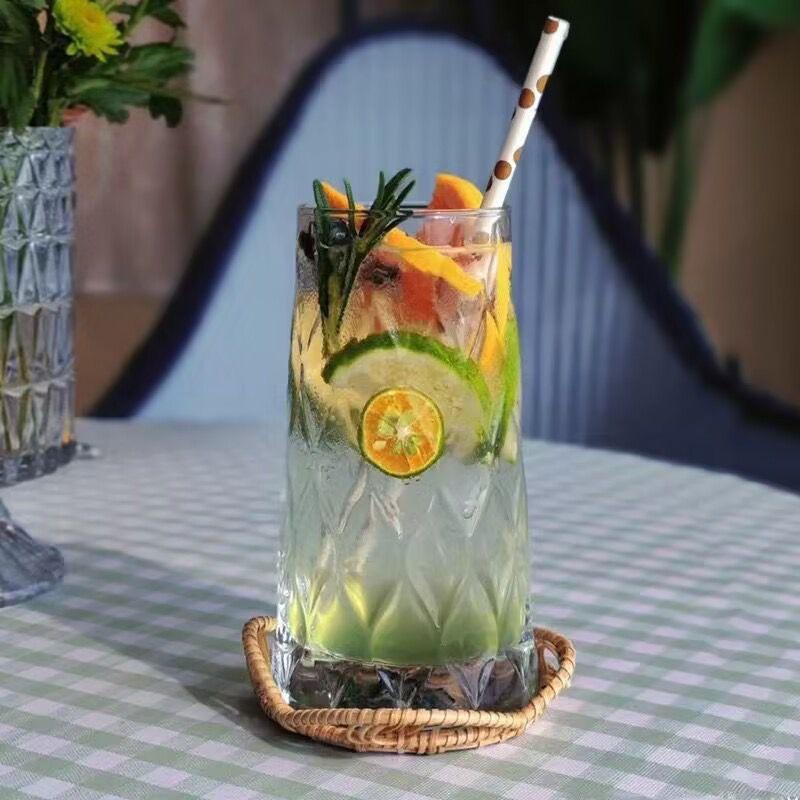 Diamond Cut Tall Glass - Set Of 6