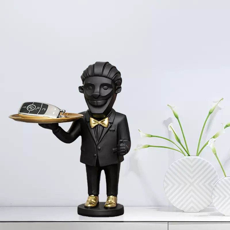 Monkey Butler with Serving Tray Decor