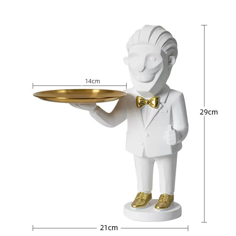 Monkey Butler with Serving Tray Decor