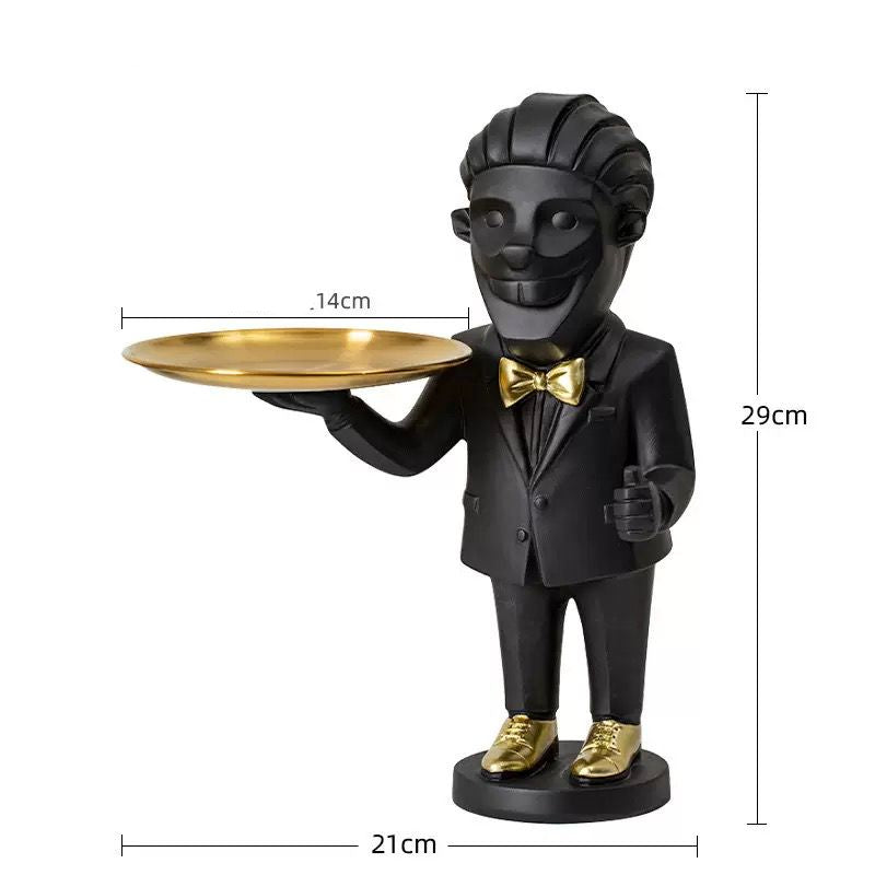 Monkey Butler with Serving Tray Decor