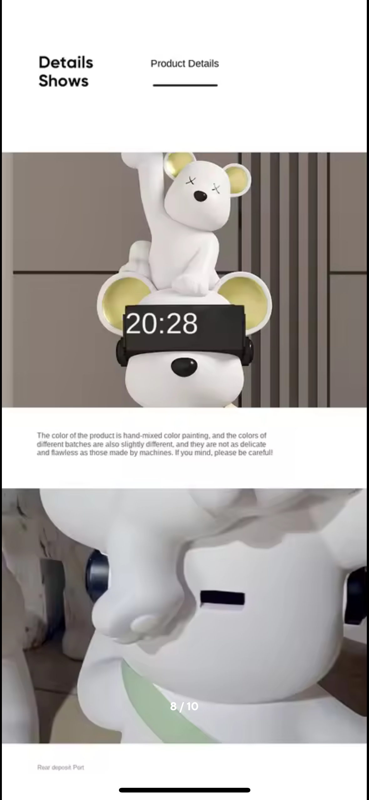 Polar Bear Clock Decorative Home Sculpture (Pre Book Only)