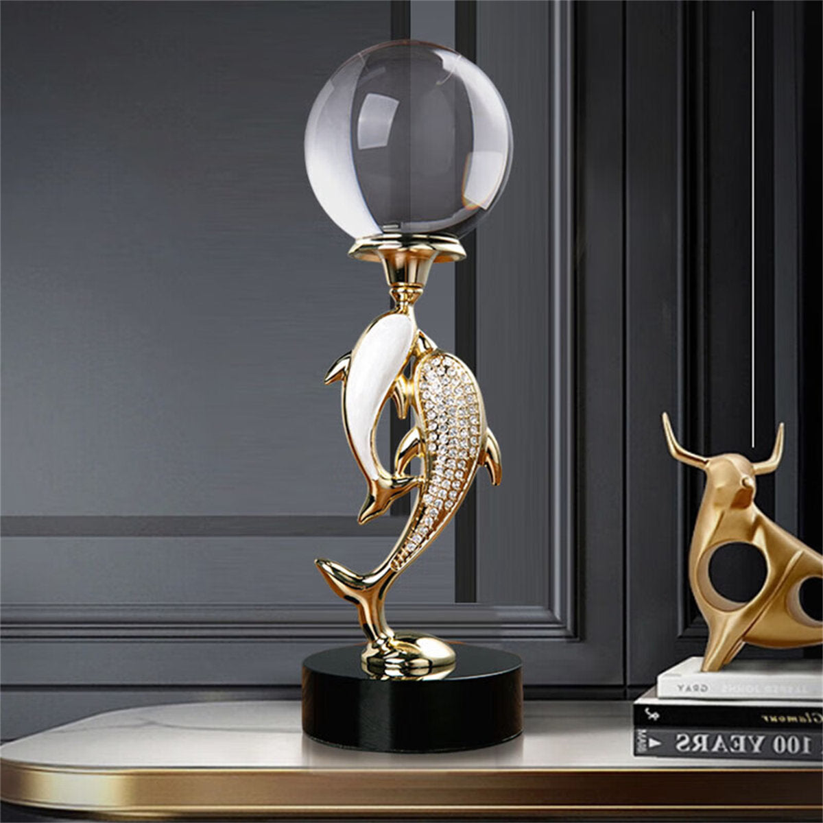 Artistic Dolphin Crystal Ball Sculpture - PreBook Only