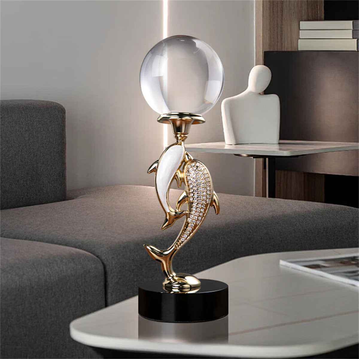 Artistic Dolphin Crystal Ball Sculpture - PreBook Only