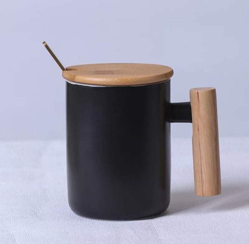 JAPANESE WOODEN HANDLE COFFEE MUG BY SMOKEYCOCKTAIL