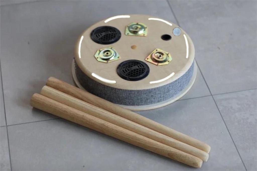 Side Table With Bluetooth Speaker And Wireless Mobile Charger