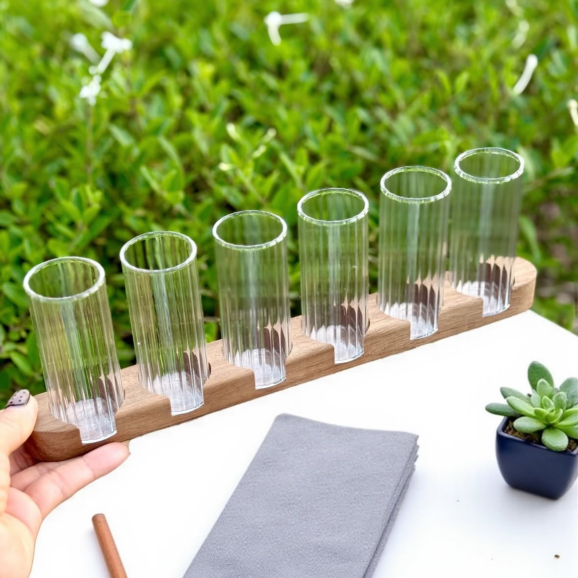 Shot Glass Set With Stand - 6 Pcs