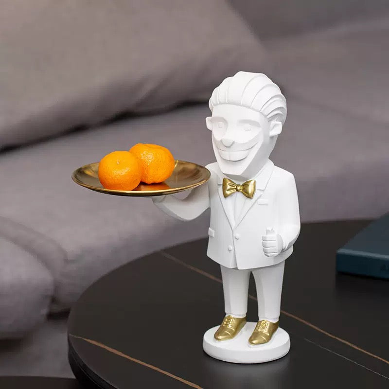 Monkey Butler with Serving Tray Decor
