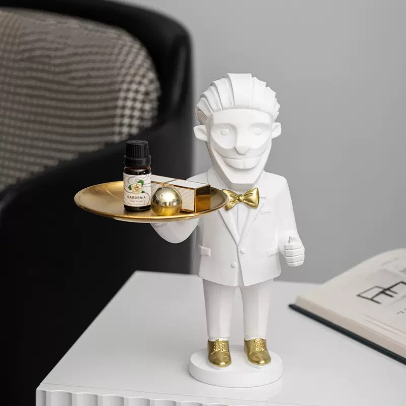 Monkey Butler with Serving Tray Decor