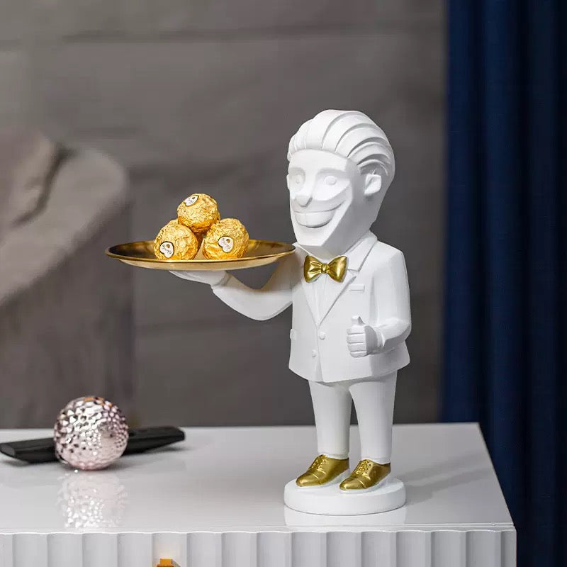 Monkey Butler with Serving Tray Decor