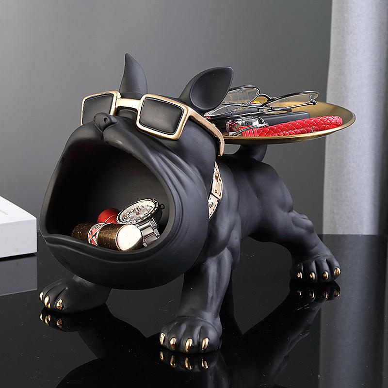 BULLDOG STORAGE BUTLER SCULPTURE - Smokey Cocktail