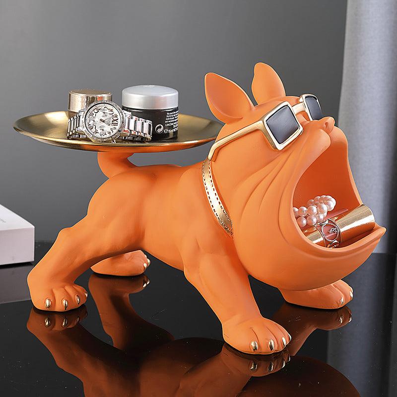 BULLDOG STORAGE BUTLER SCULPTURE - Smokey Cocktail