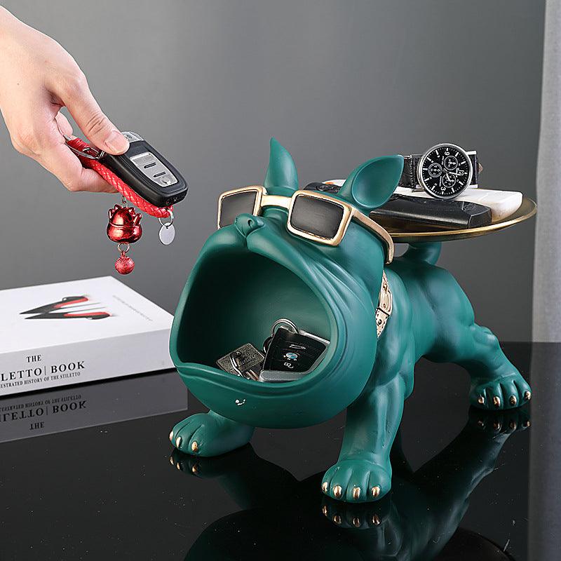 BULLDOG STORAGE BUTLER SCULPTURE - Smokey Cocktail