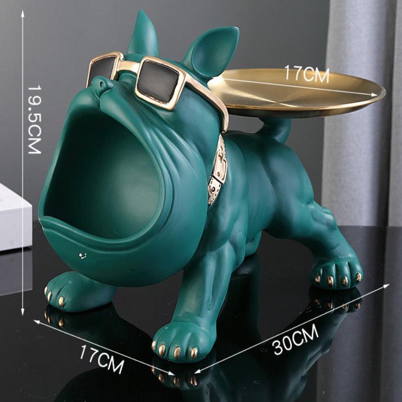 BULLDOG STORAGE BUTLER SCULPTURE - Smokey Cocktail