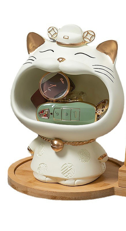 LAUGHING CAT STORAGE WITH KEY STAND