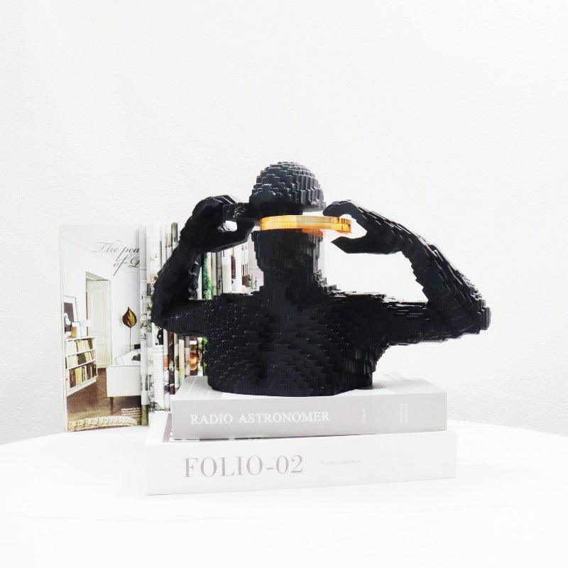 BUILDING BLOCK RESIN SCULPTURE - Smokey Cocktail