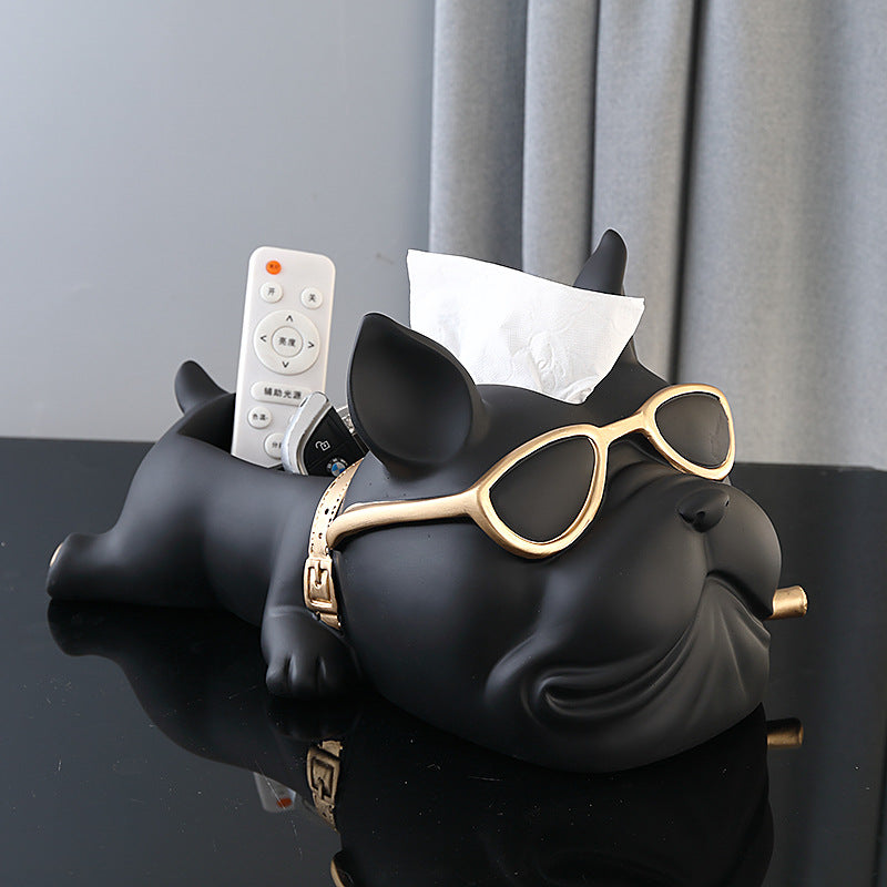 FRENCH BULL DOG STORAGE BOX AND TISSUE HOLDER - Smokey Cocktail