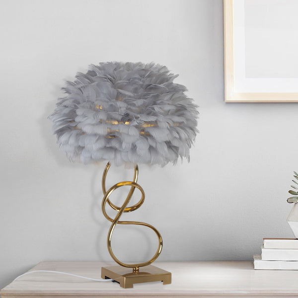 SPIRAL FEATHER TABLE LAMP