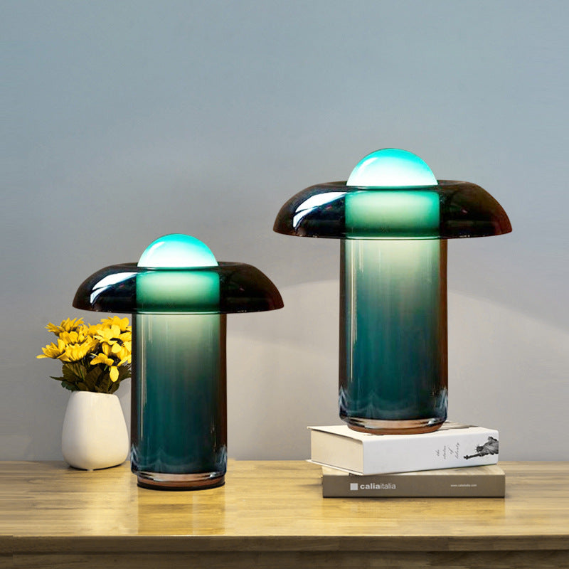 GREEN GLASS STATEMENT TABLE LAMP