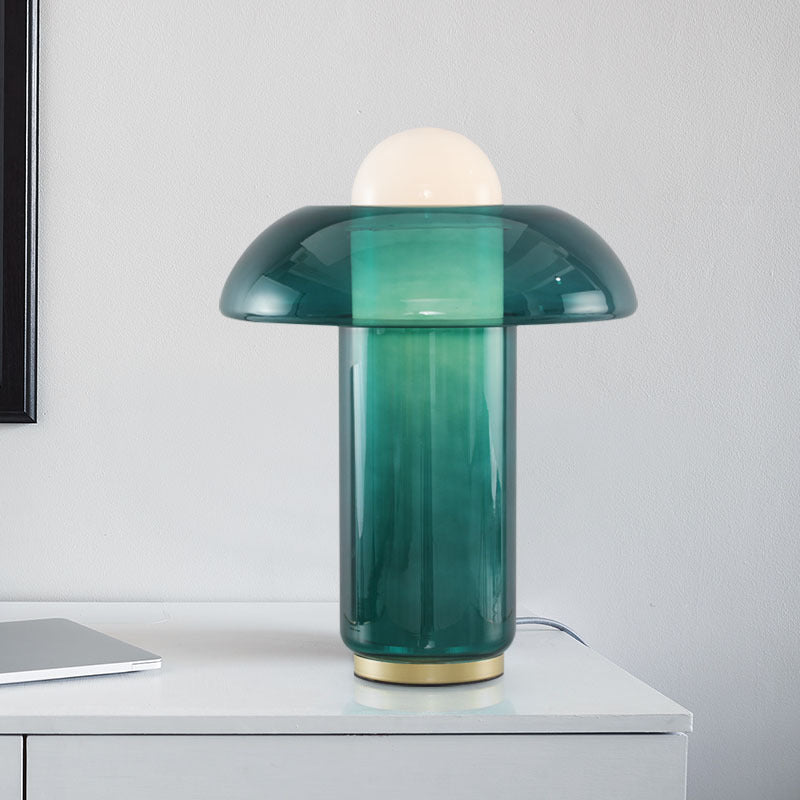 GREEN GLASS STATEMENT TABLE LAMP