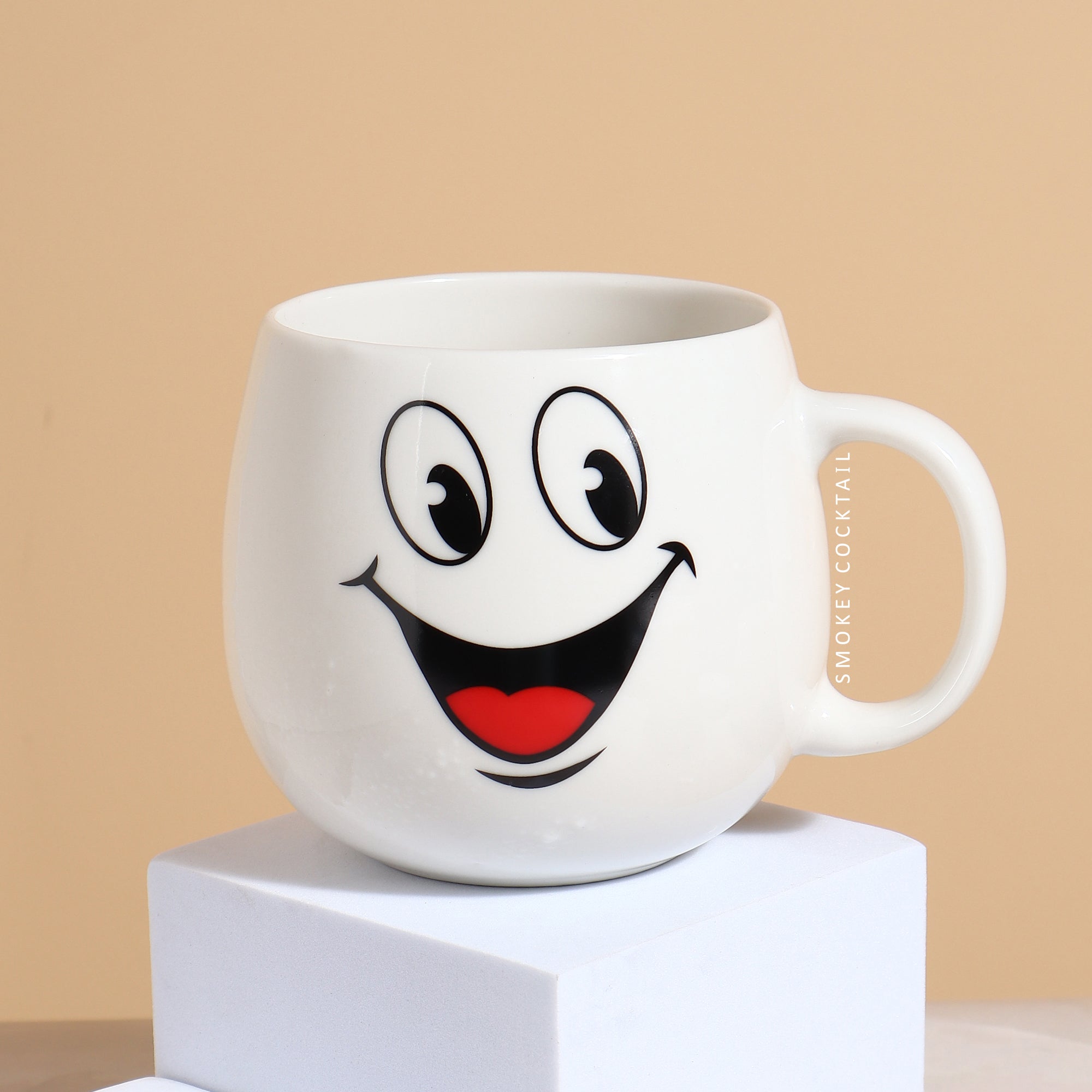 happy smiley face mugs - set of 4