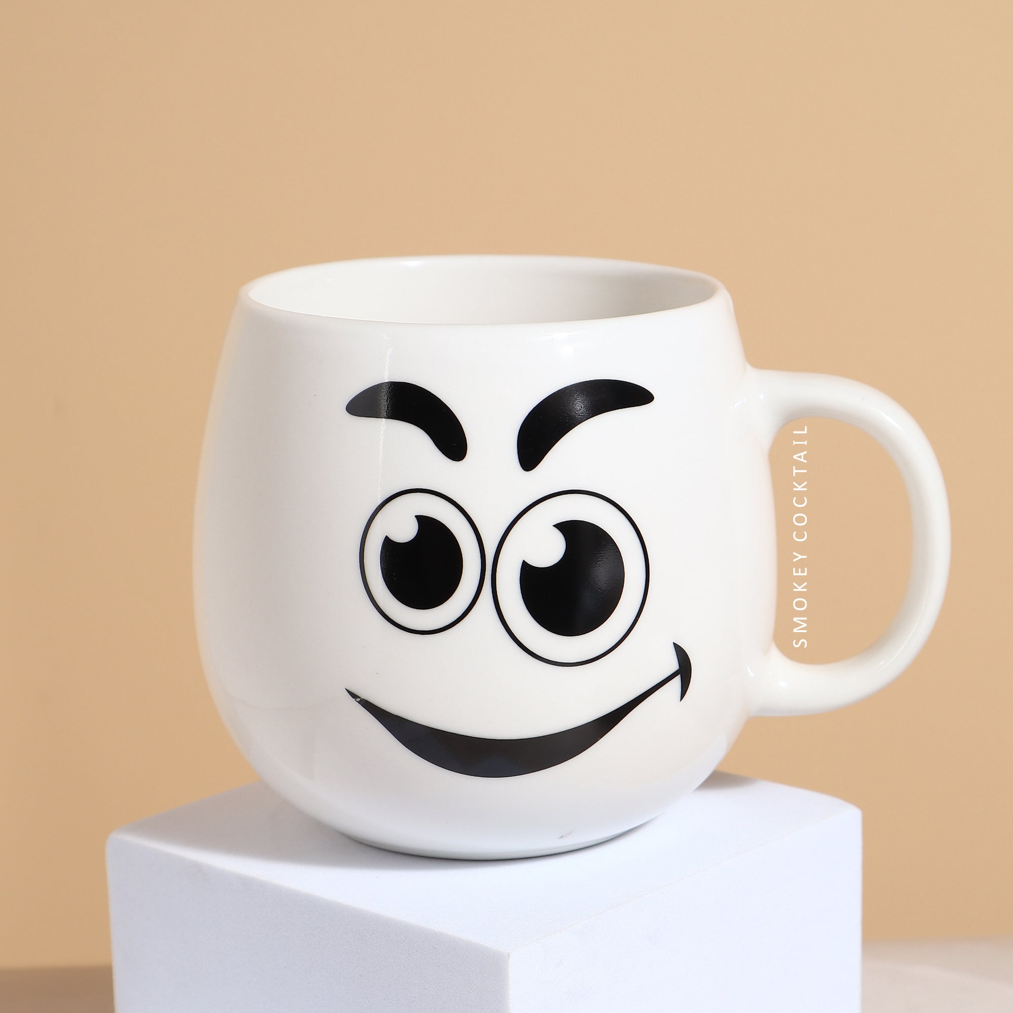 happy smiley face mugs - set of 4